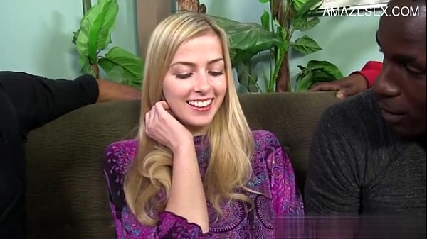 Cute teen enjoys interracial double penetration